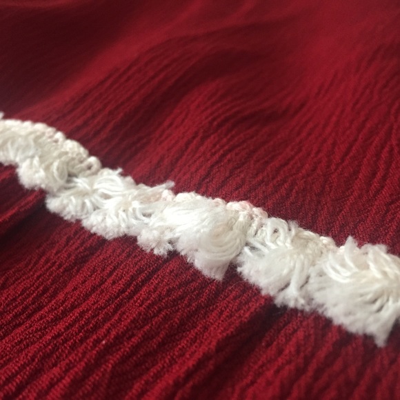 Altar’d State Berry Tunic with White Pom Fringe - Medium - Picture 6 of 7